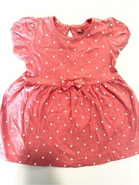 Baby Girl Pink Polka Dot Dress 9–12M | Puff Sleeve Summer Dress